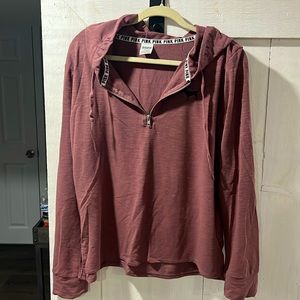 Victoria’s Secret lightweight sweatshirt quarter zip size large mauve hoodie